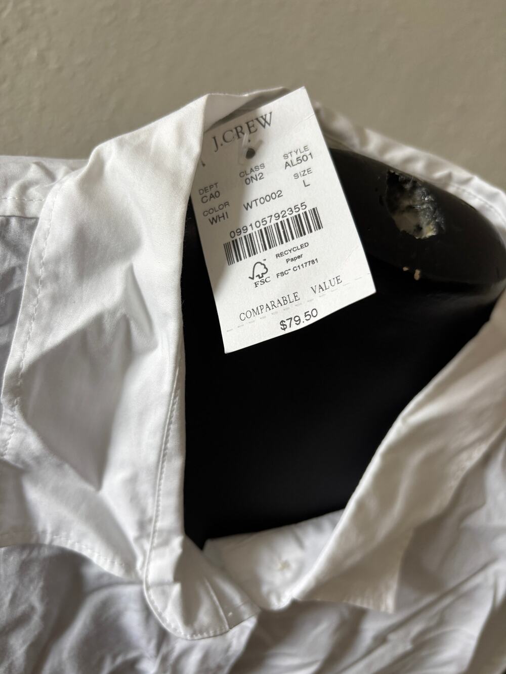 J.Crew White Shirt Womens Size Large Loose Fit READ New